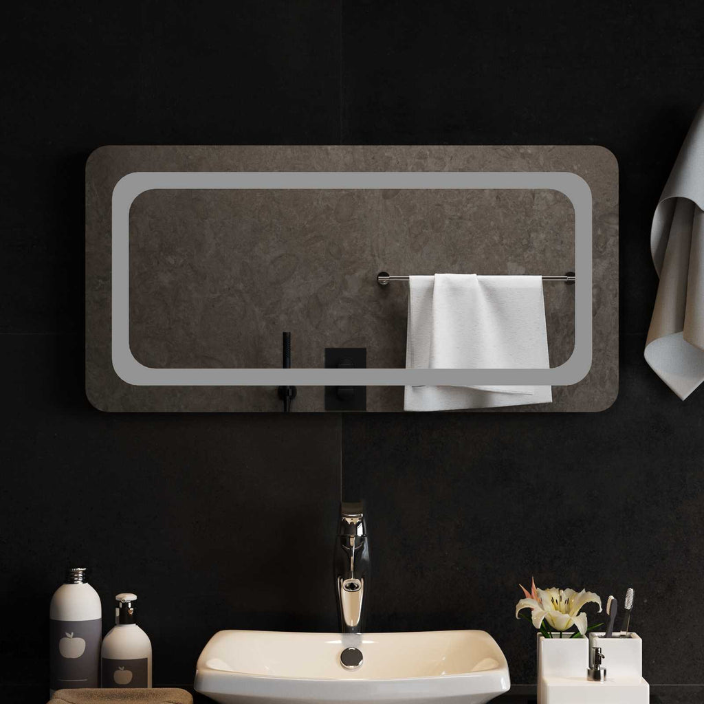 vidaXL Lustro łazienkowe LED przezroczysty 80 x 40 cm szkło hartowane