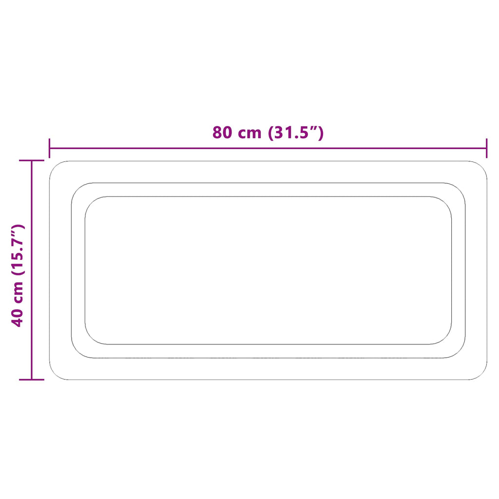 vidaXL Lustro łazienkowe LED przezroczysty 80 x 40 cm szkło hartowane