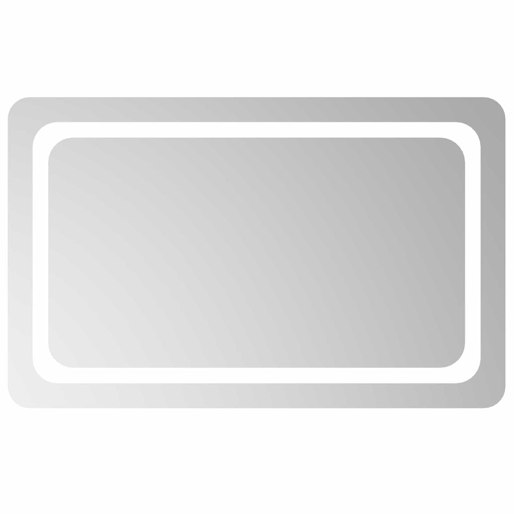 vidaXL Lustro łazienkowe LED przezroczysty 80 x 50 cm szkło hartowane