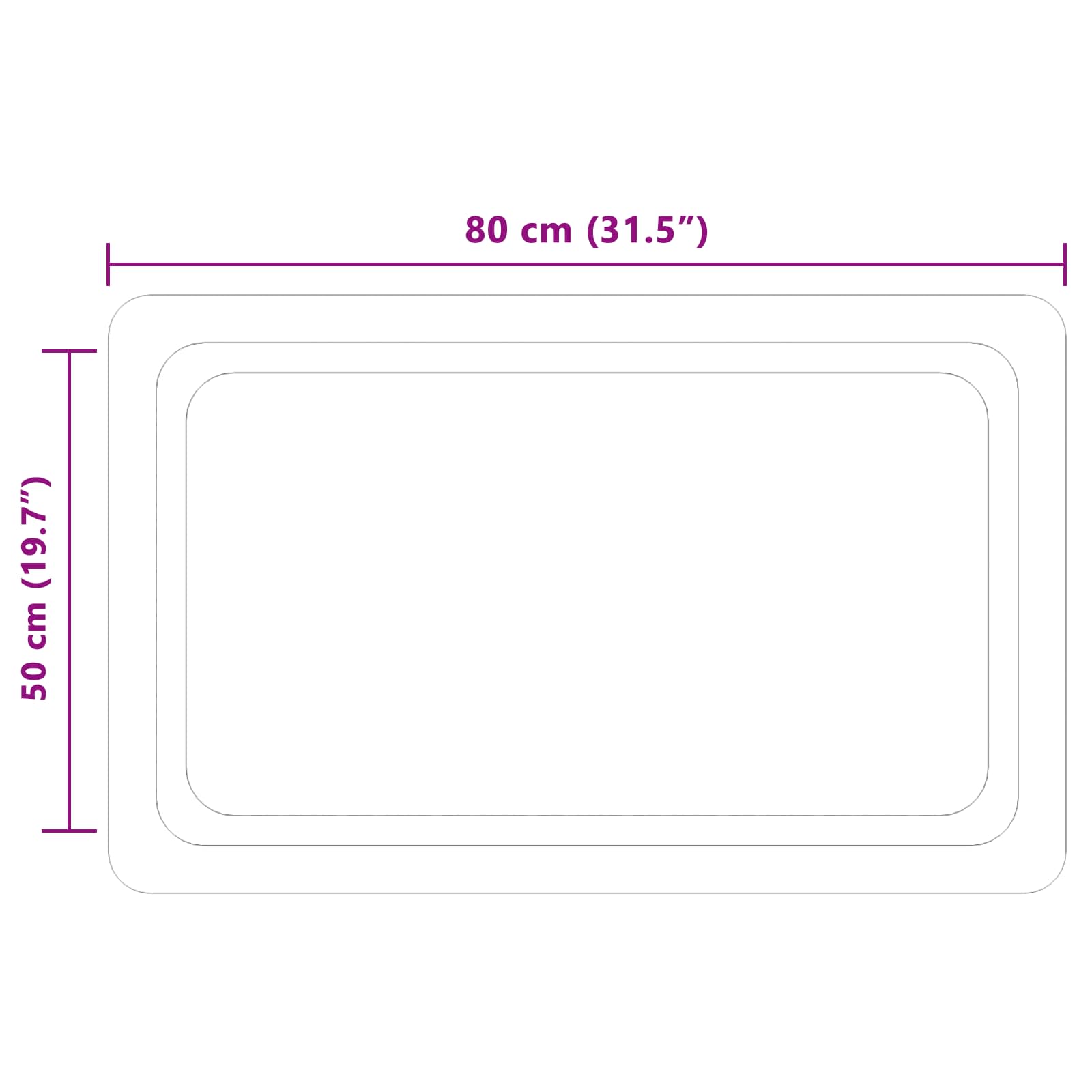 vidaXL Lustro łazienkowe LED przezroczysty 80 x 50 cm szkło hartowane