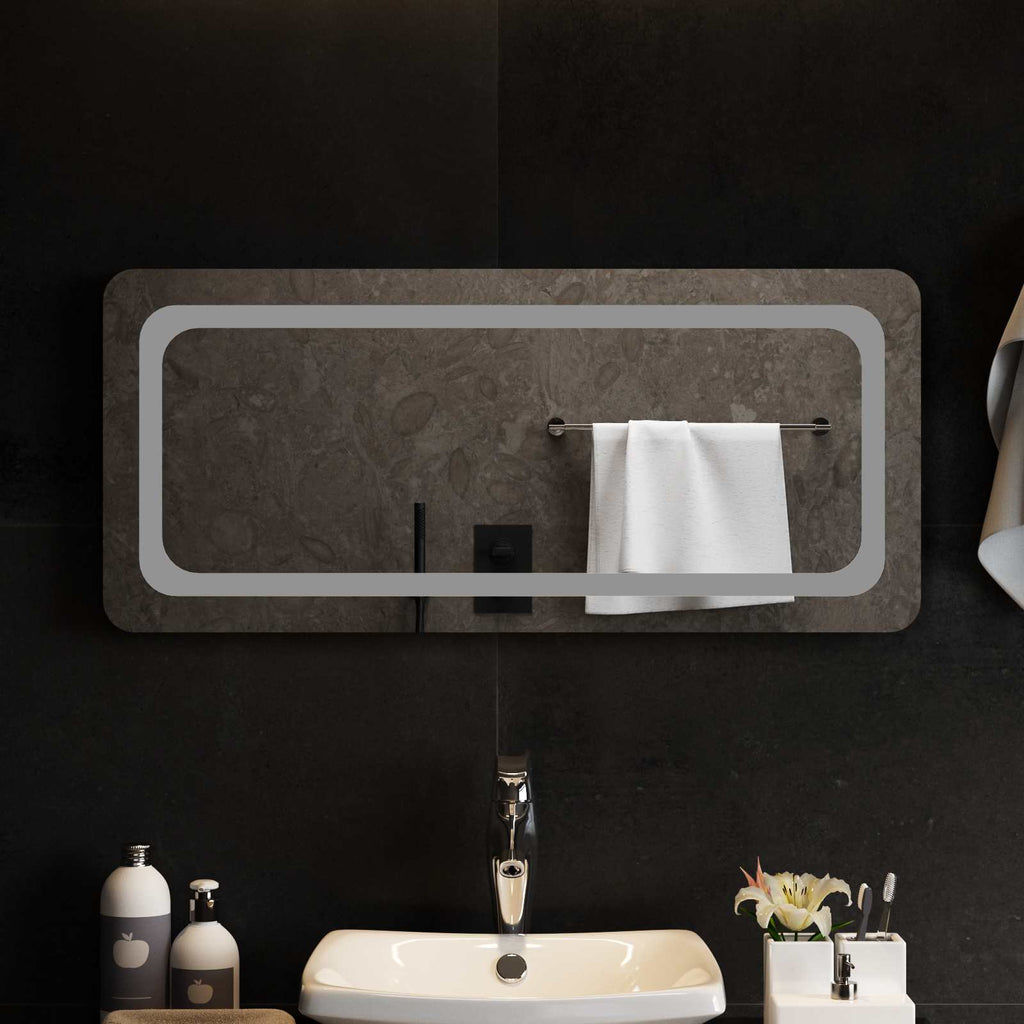 vidaXL Lustro łazienkowe LED przezroczysty 90 x 40 cm szkło hartowane