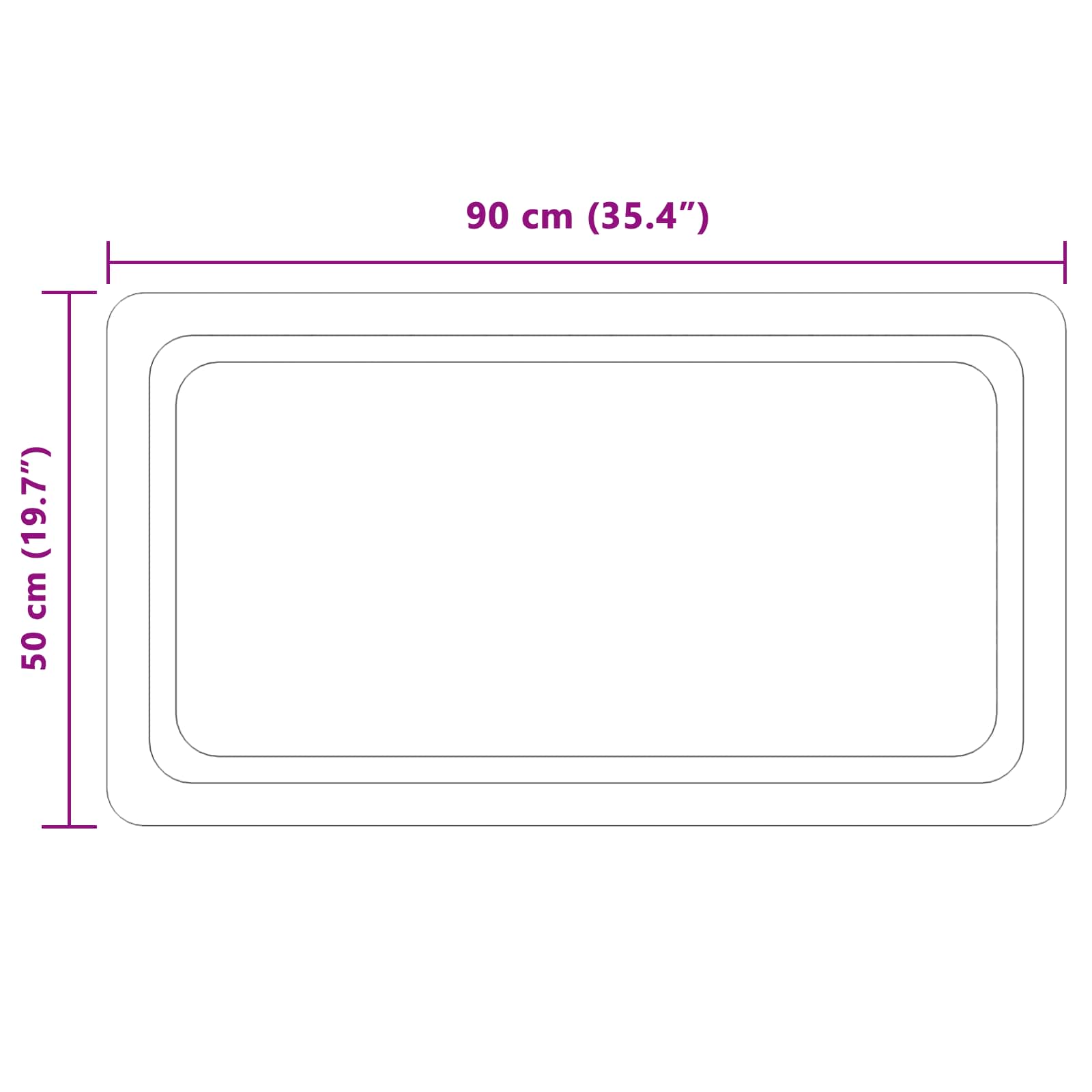 vidaXL Lustro łazienkowe LED przezroczysty 90 x 50 cm szkło hartowane