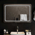 vidaXL Lustro łazienkowe LED przezroczysty 90 x 60 cm szkło hartowane