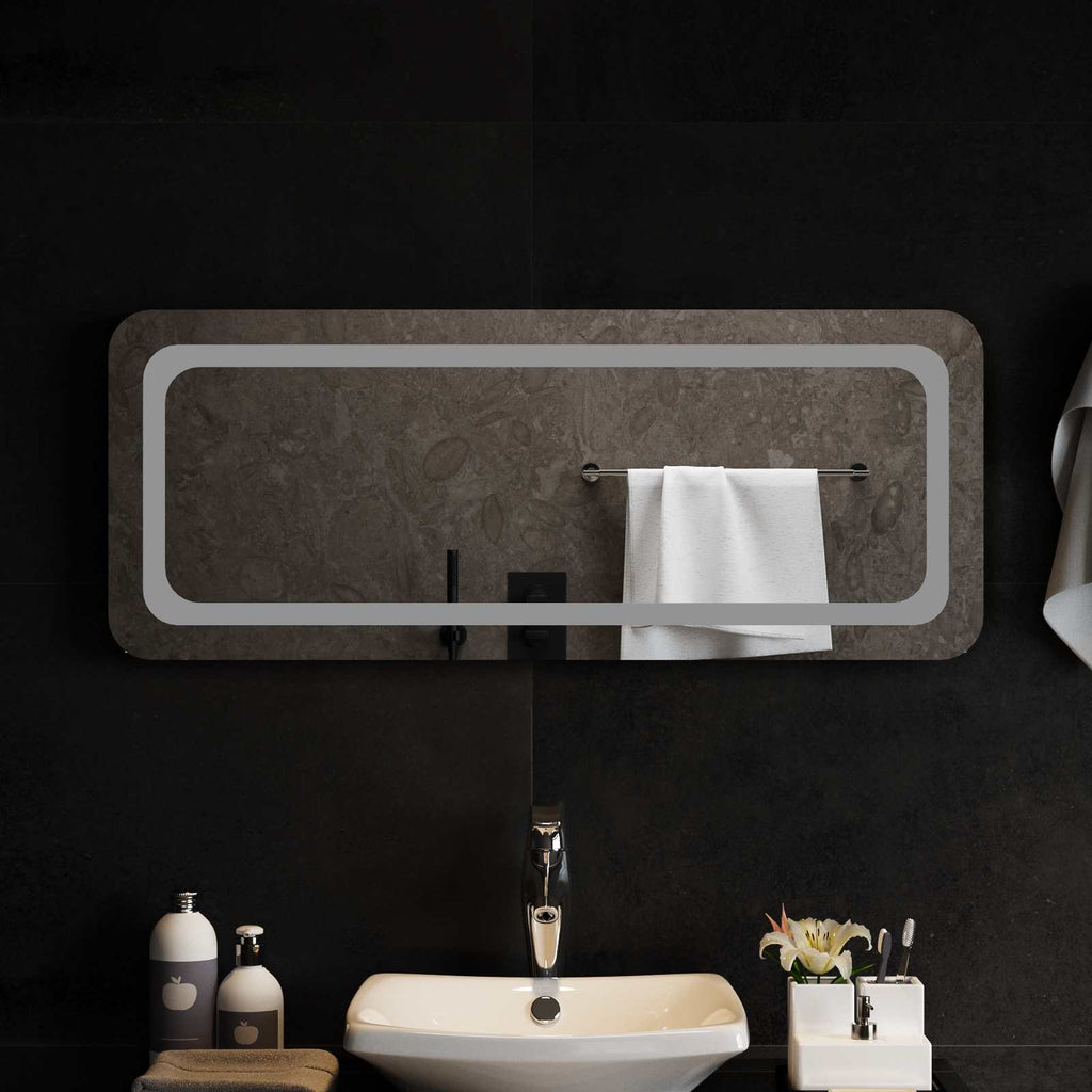 vidaXL Lustro łazienkowe LED przezroczysty 100 x 40 cm szkło hartowane