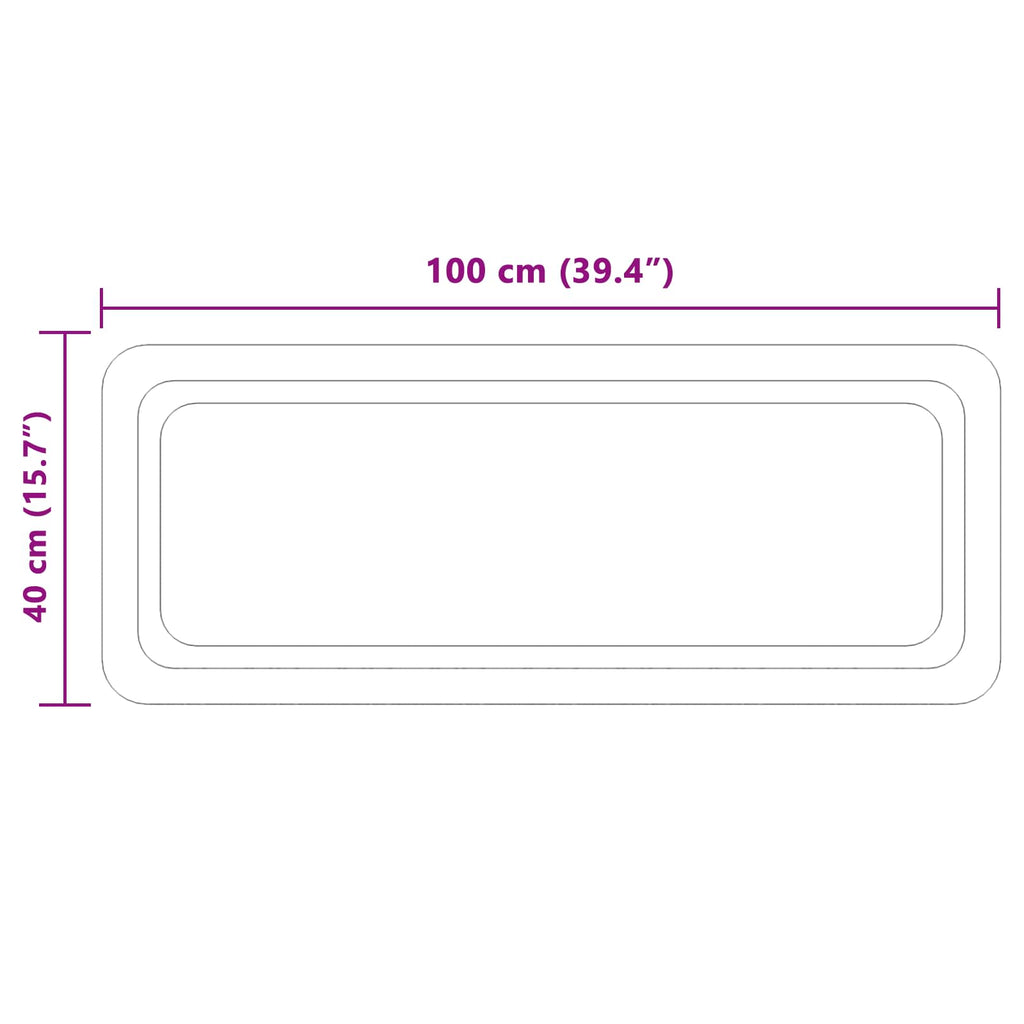 vidaXL Lustro łazienkowe LED przezroczysty 100 x 40 cm szkło hartowane