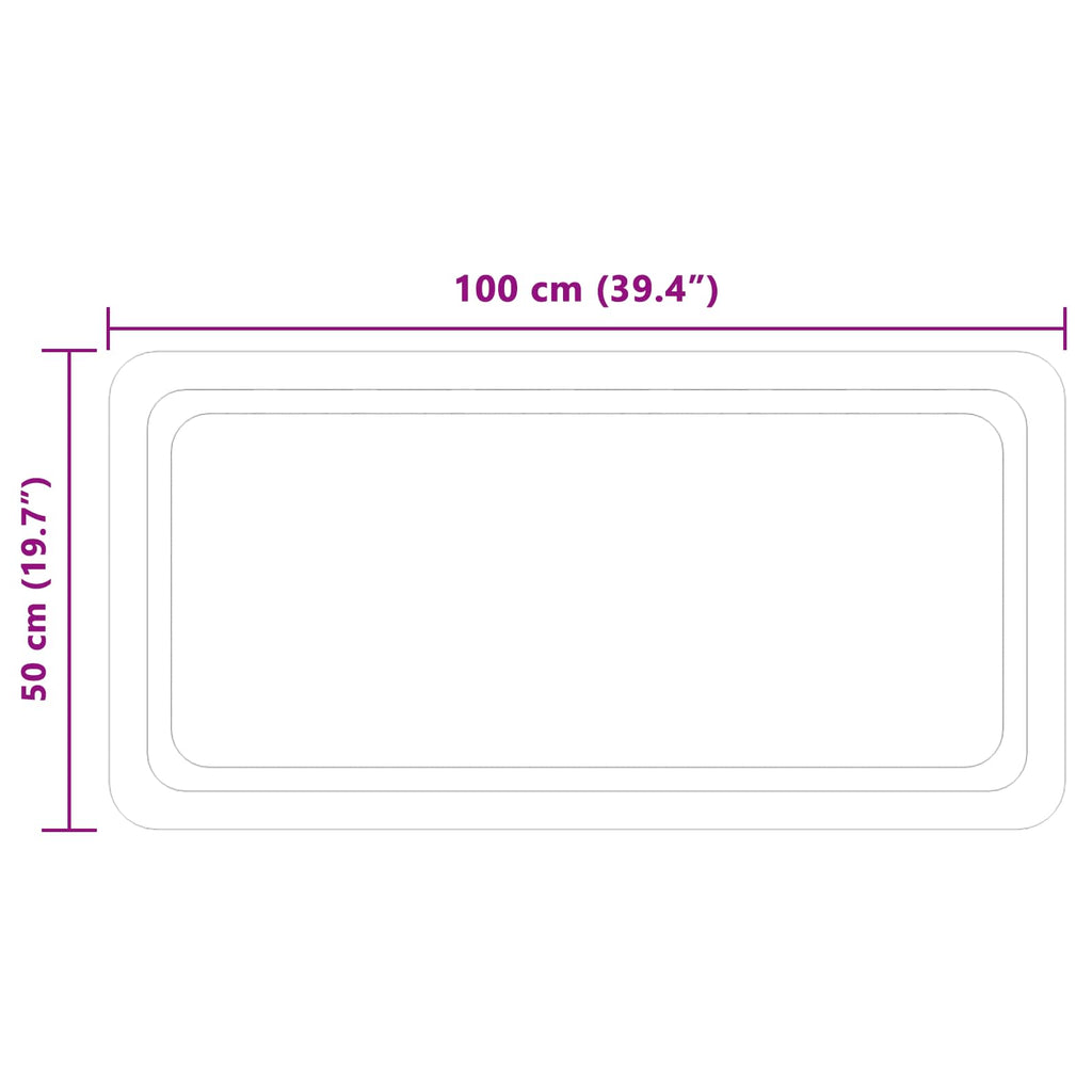 vidaXL Lustro łazienkowe LED przezroczysty 100 x 50 cm szkło hartowane