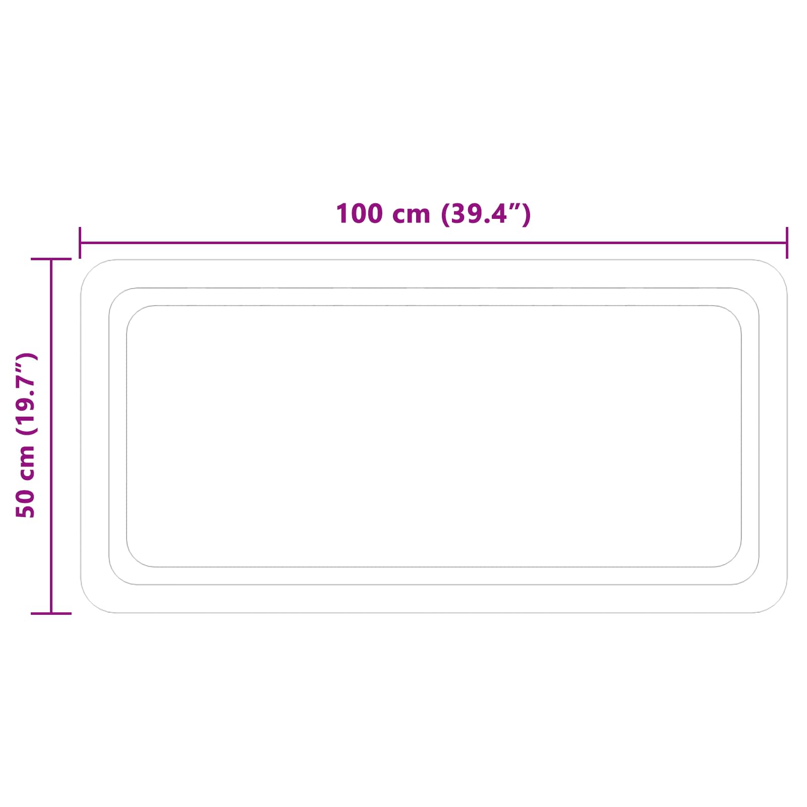 vidaXL Lustro łazienkowe LED przezroczysty 100 x 50 cm szkło hartowane