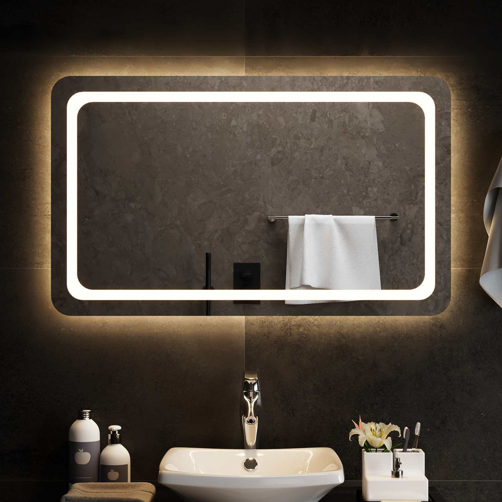 vidaXL Lustro łazienkowe LED przezroczysty 100 x 60 cm szkło hartowane