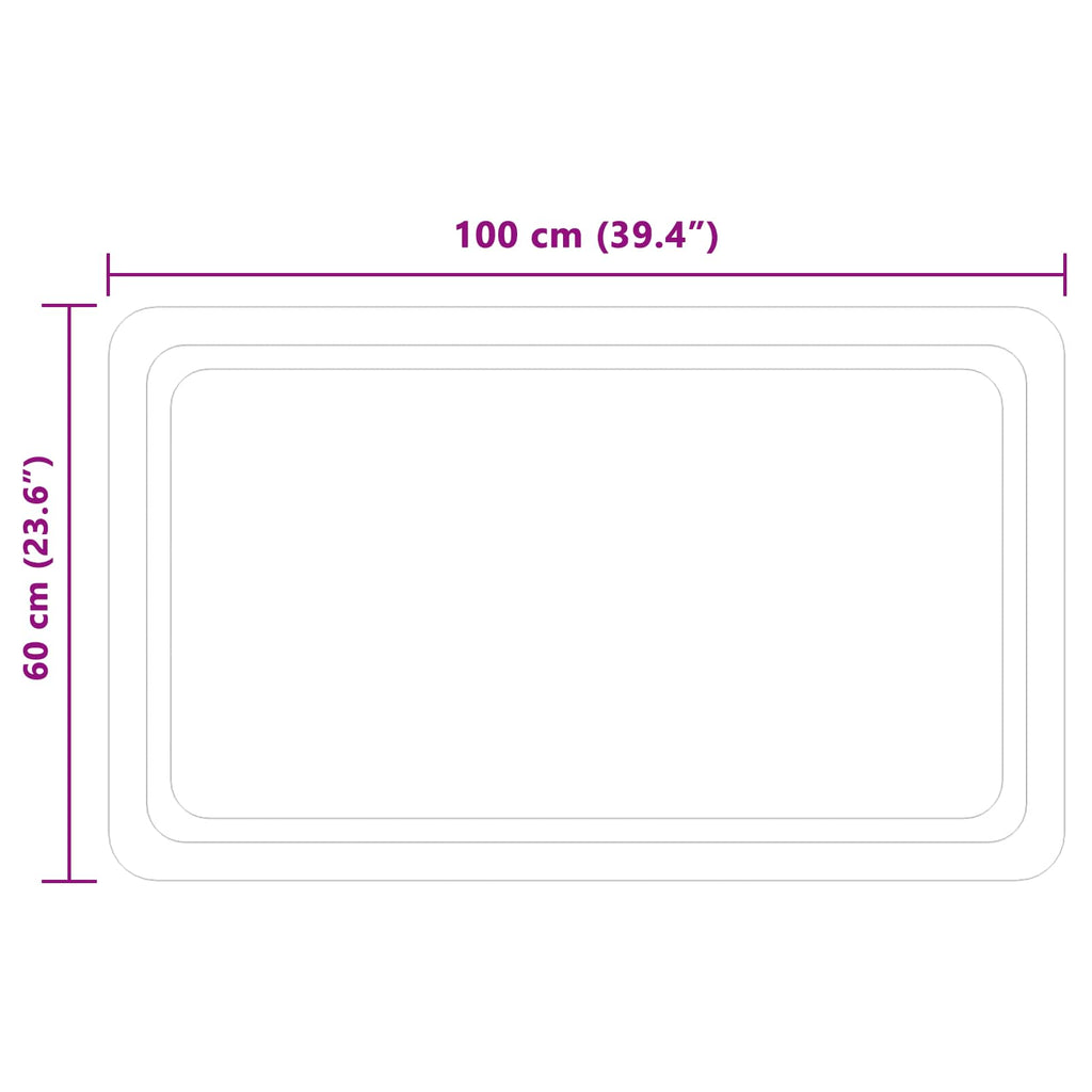 vidaXL Lustro łazienkowe LED przezroczysty 100 x 60 cm szkło hartowane