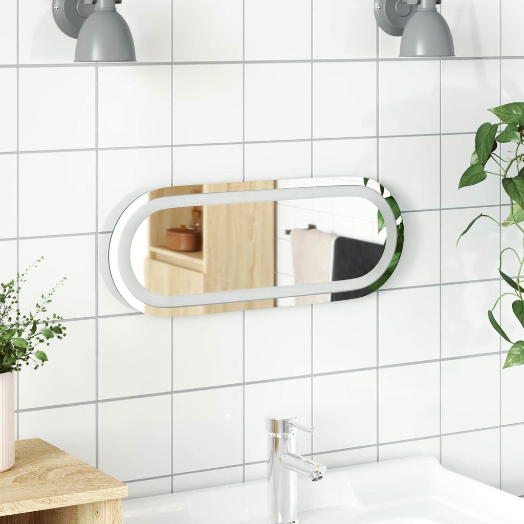 vidaXL Lustro łazienkowe LED przezroczysty 40 x 15 cm szkło hartowane