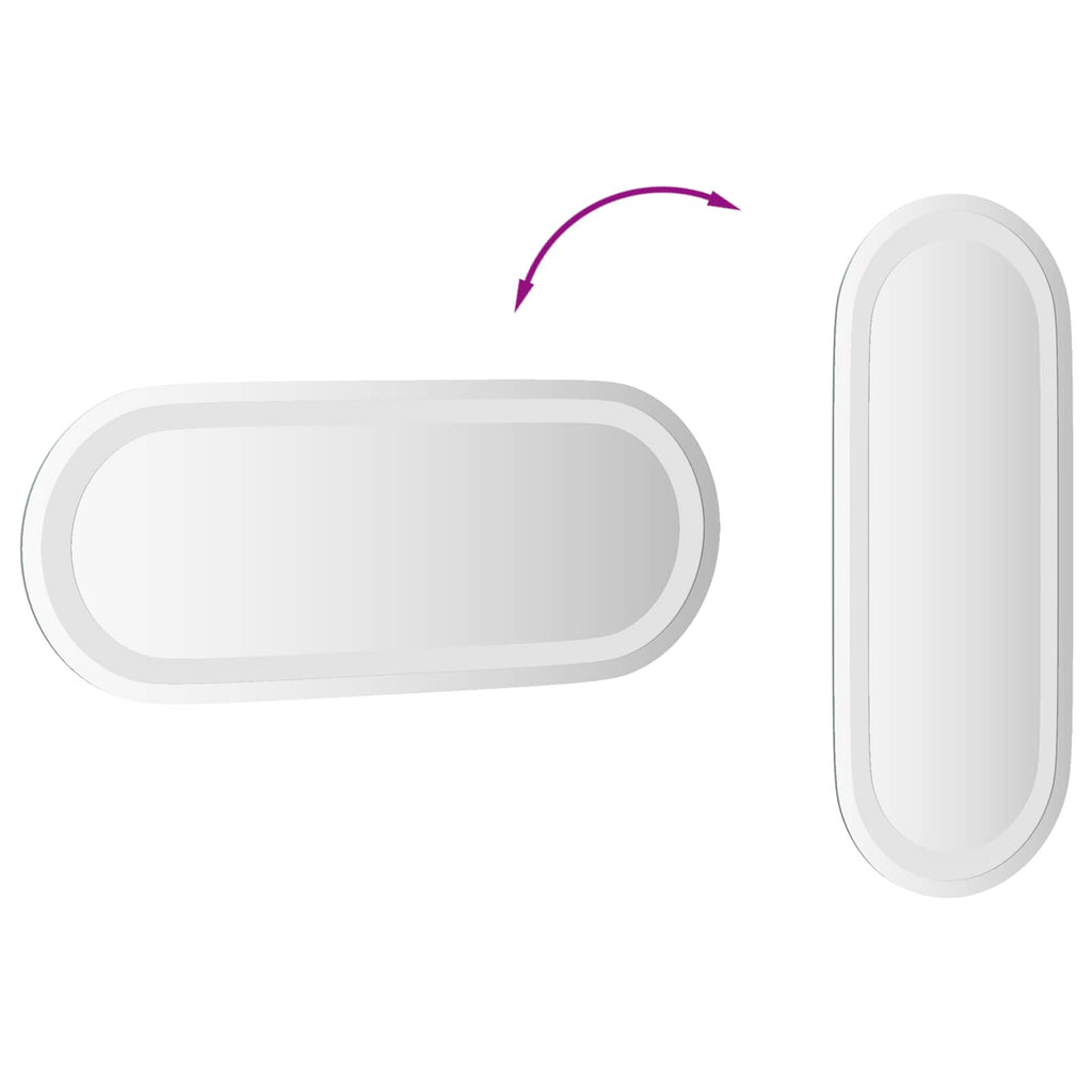 vidaXL Lustro łazienkowe LED przezroczysty 50 x 20 cm szkło hartowane