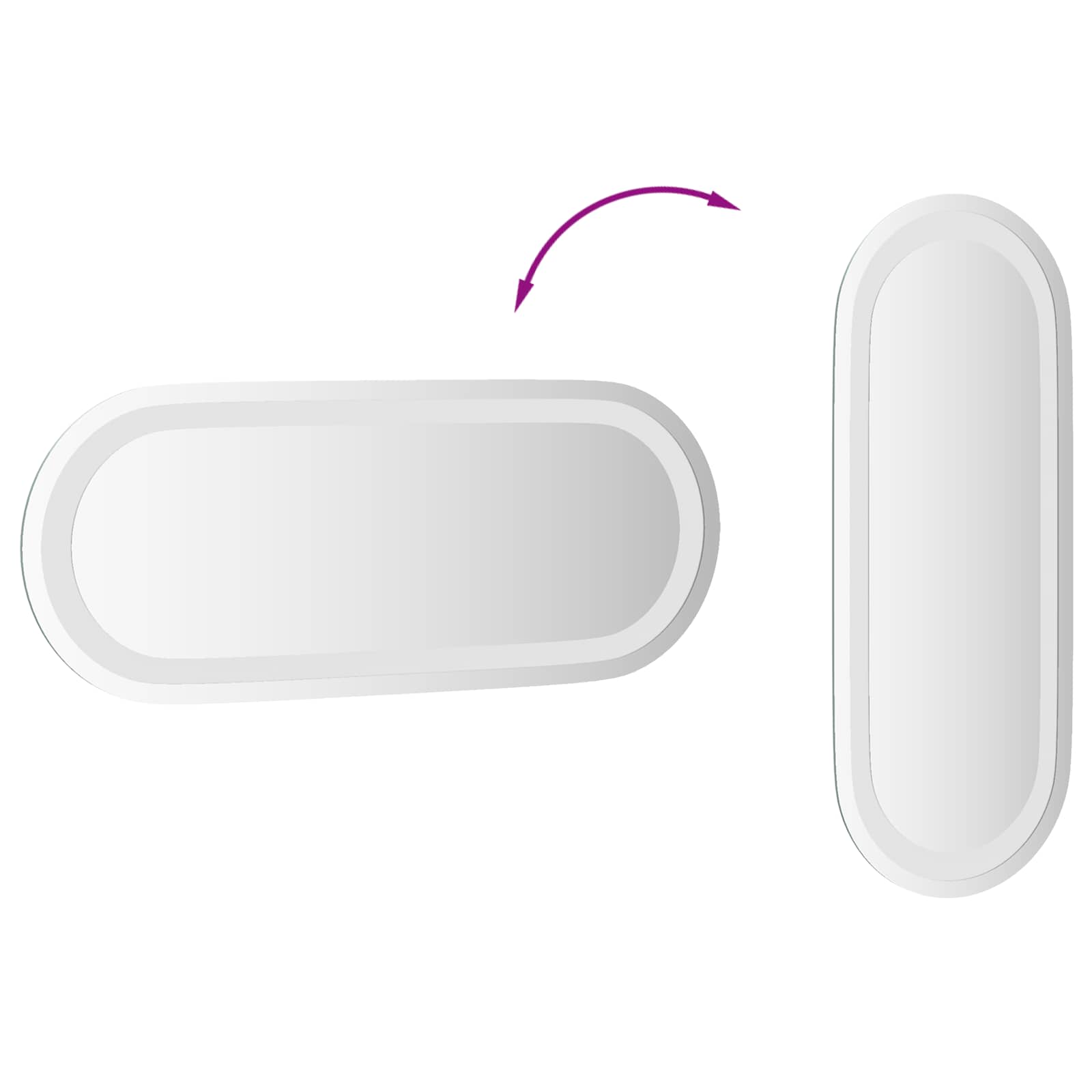 vidaXL Lustro łazienkowe LED przezroczysty 50 x 20 cm szkło hartowane