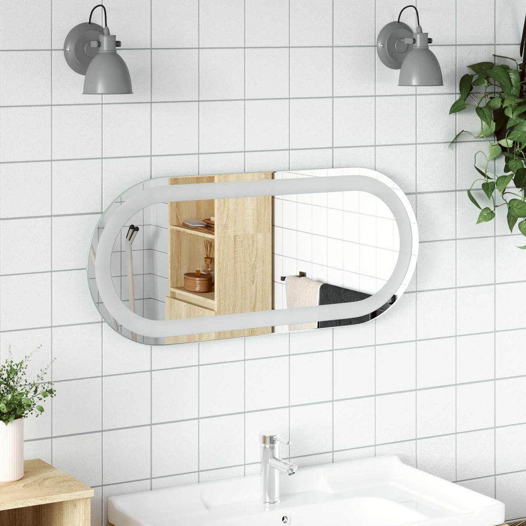 vidaXL Lustro łazienkowe LED przezroczysty 70 x 30 cm szkło hartowane