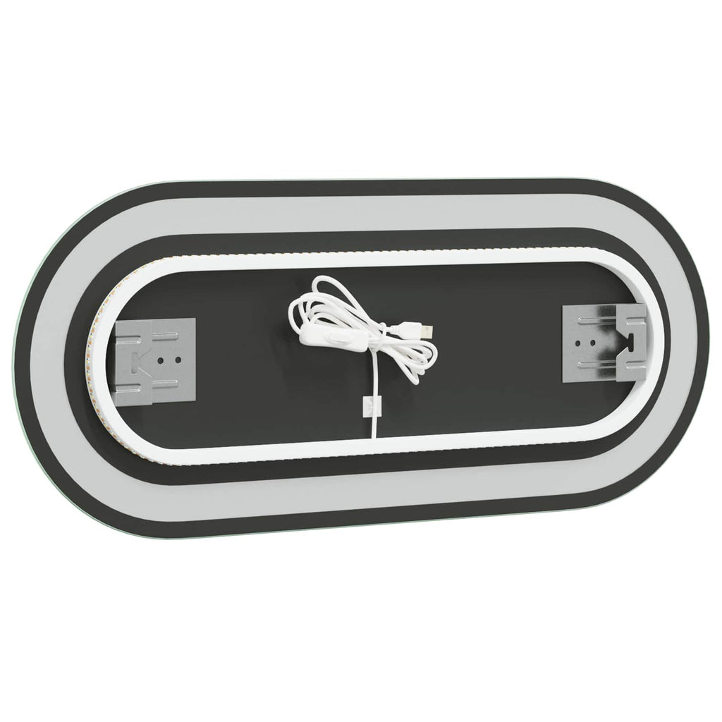 vidaXL Lustro łazienkowe LED przezroczysty 70 x 30 cm szkło hartowane
