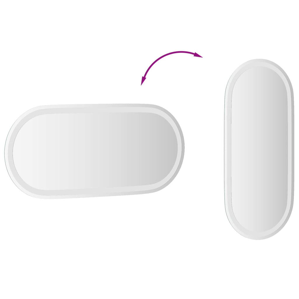 vidaXL Lustro łazienkowe LED przezroczysty 80 x 35 cm szkło hartowane
