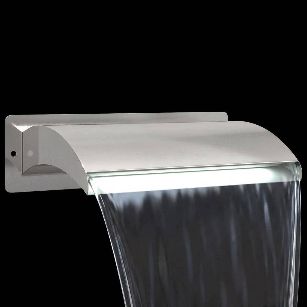 vidaXL Kaskada do basenu z LED Stal nierdzewna 304 51 x 26 x 13 cm