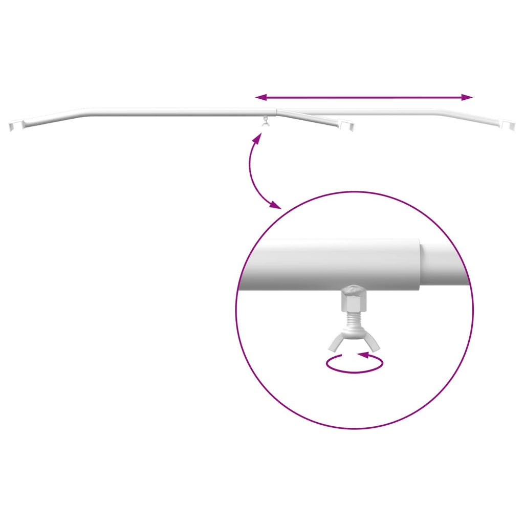 vidaXL Uchwyt na plandekę do przyczep srebrny 102-155 cm Aluminium