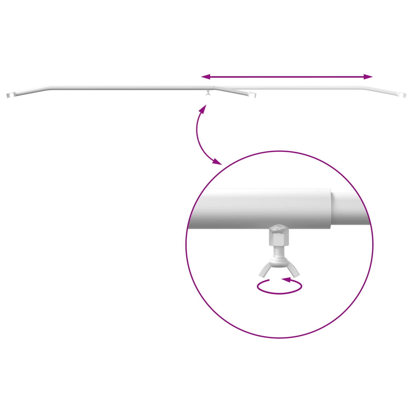 vidaXL Uchwyt na plandekę do przyczep srebrny 136-218 cm
