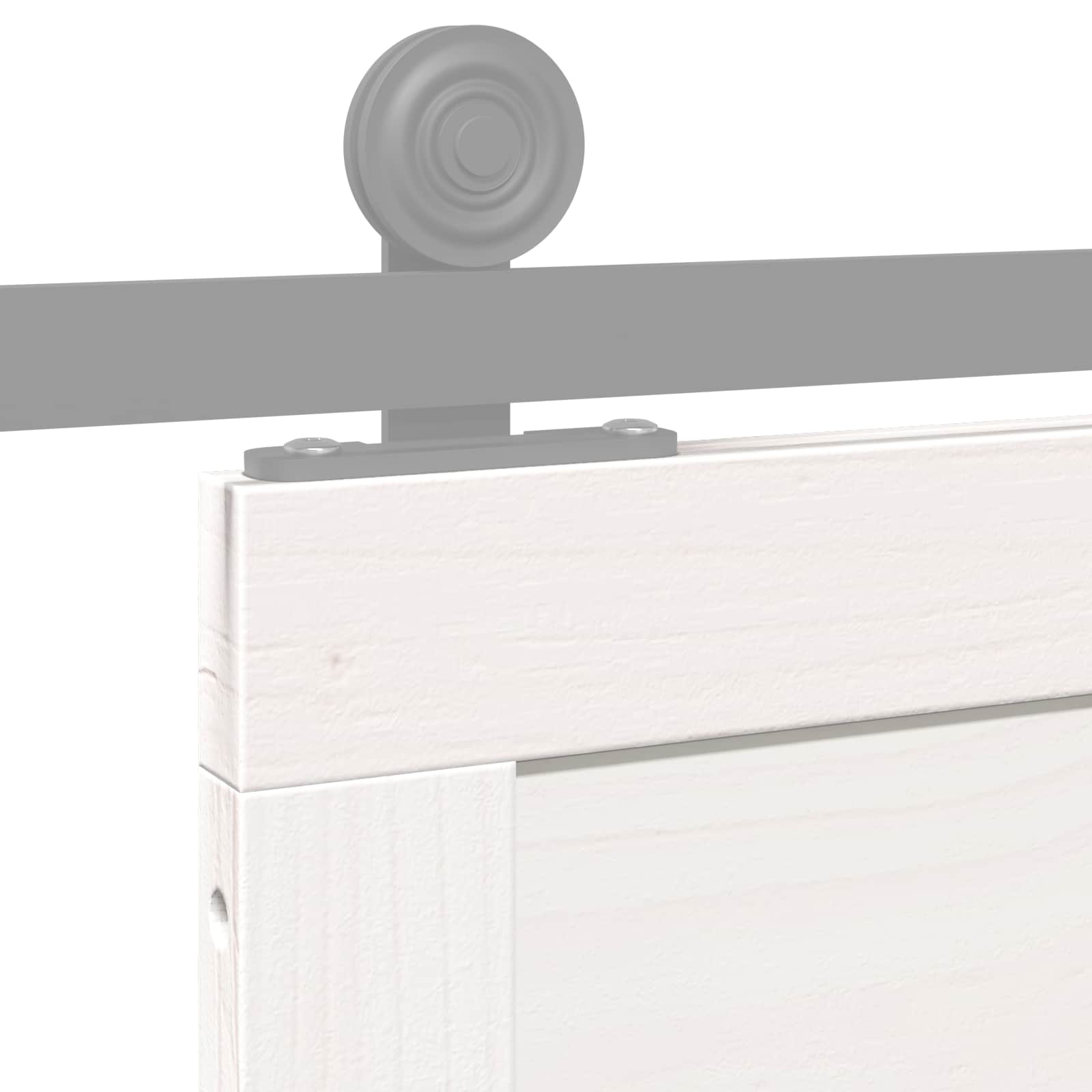 vidaXL Drzwi do stodoły Biały 80 x 2,5 x 208 cm Lite drewno sosnowe