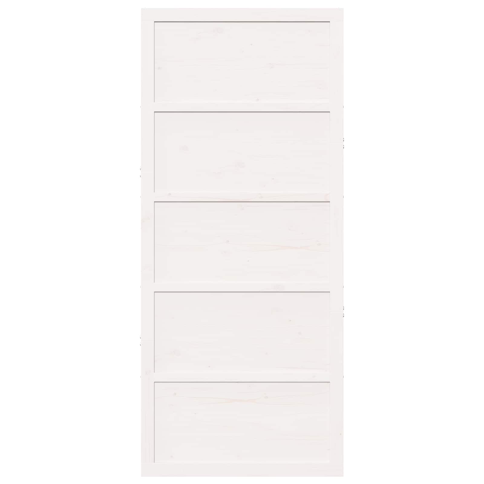 vidaXL Drzwi do stodoły Biały 80 x 2,5 x 208 cm Lite drewno sosnowe