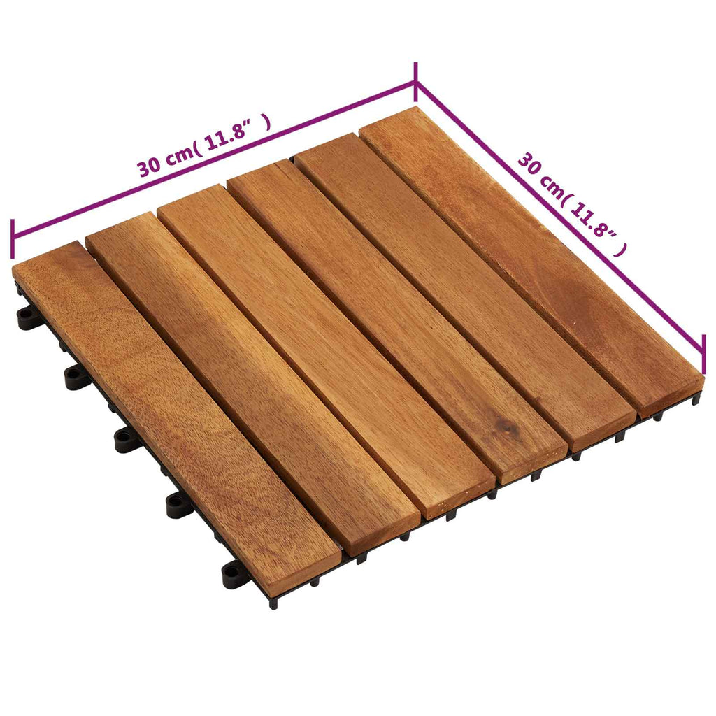 vidaXL Płytka Tarasowa 20 pcs brązowy 30 x 30 cm Drewno Akacjowe