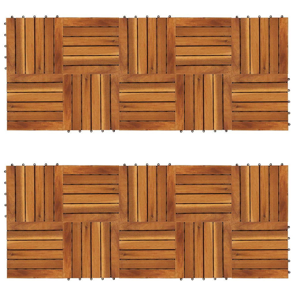 vidaXL Płytka Tarasowa 20 pcs brązowy 30 x 30 cm Drewno Akacjowe