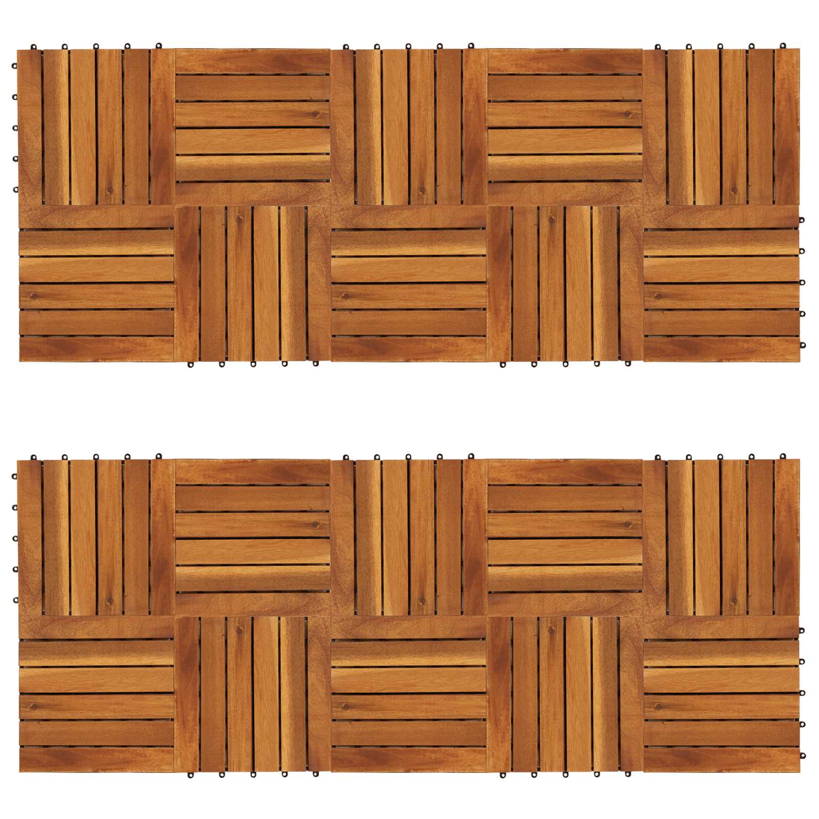 vidaXL Płytka Tarasowa 20 pcs brązowy 30 x 30 cm Drewno Akacjowe