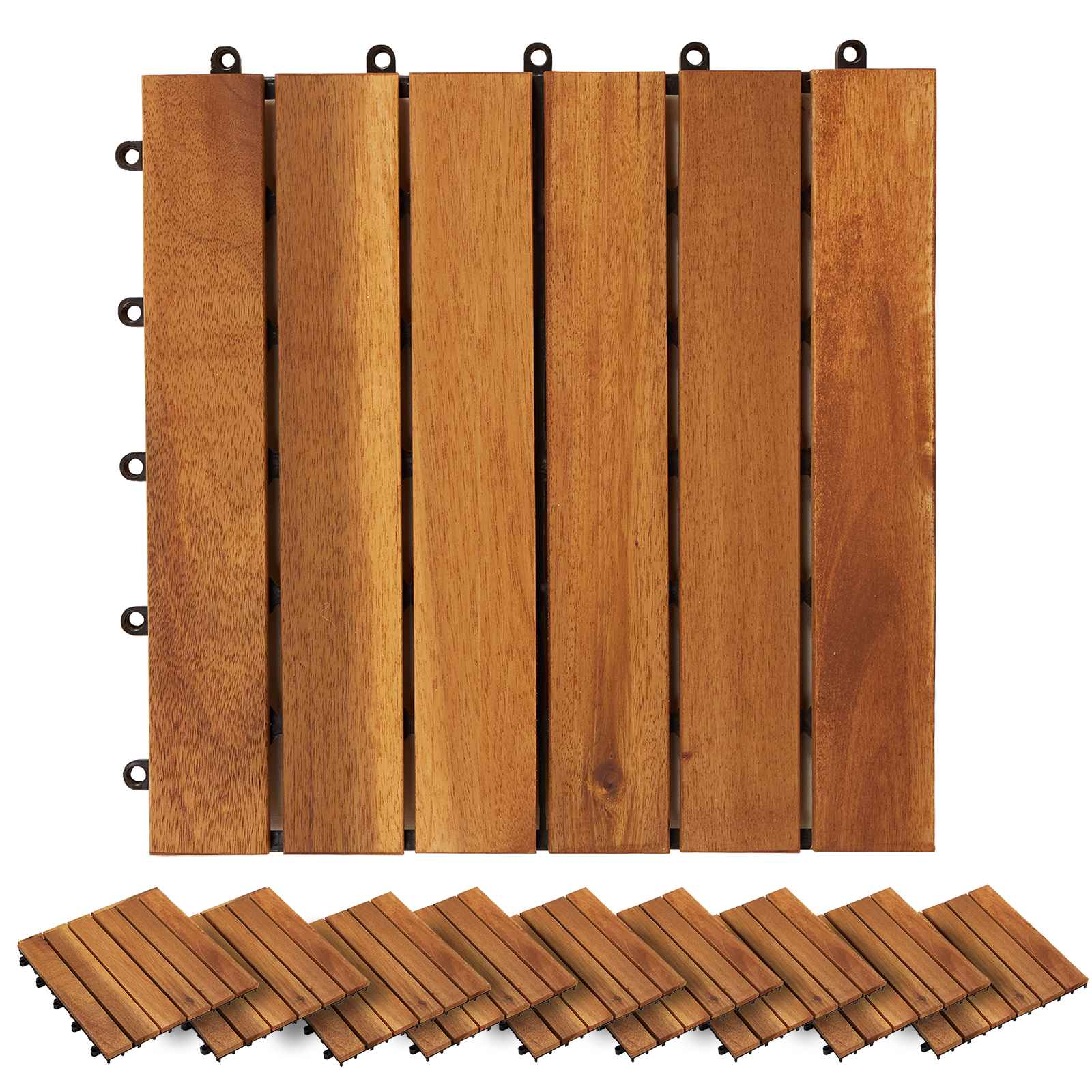 vidaXL Płytka Tarasowa 30 pcs brązowy 30 x 30 cm Drewno Akacjowe