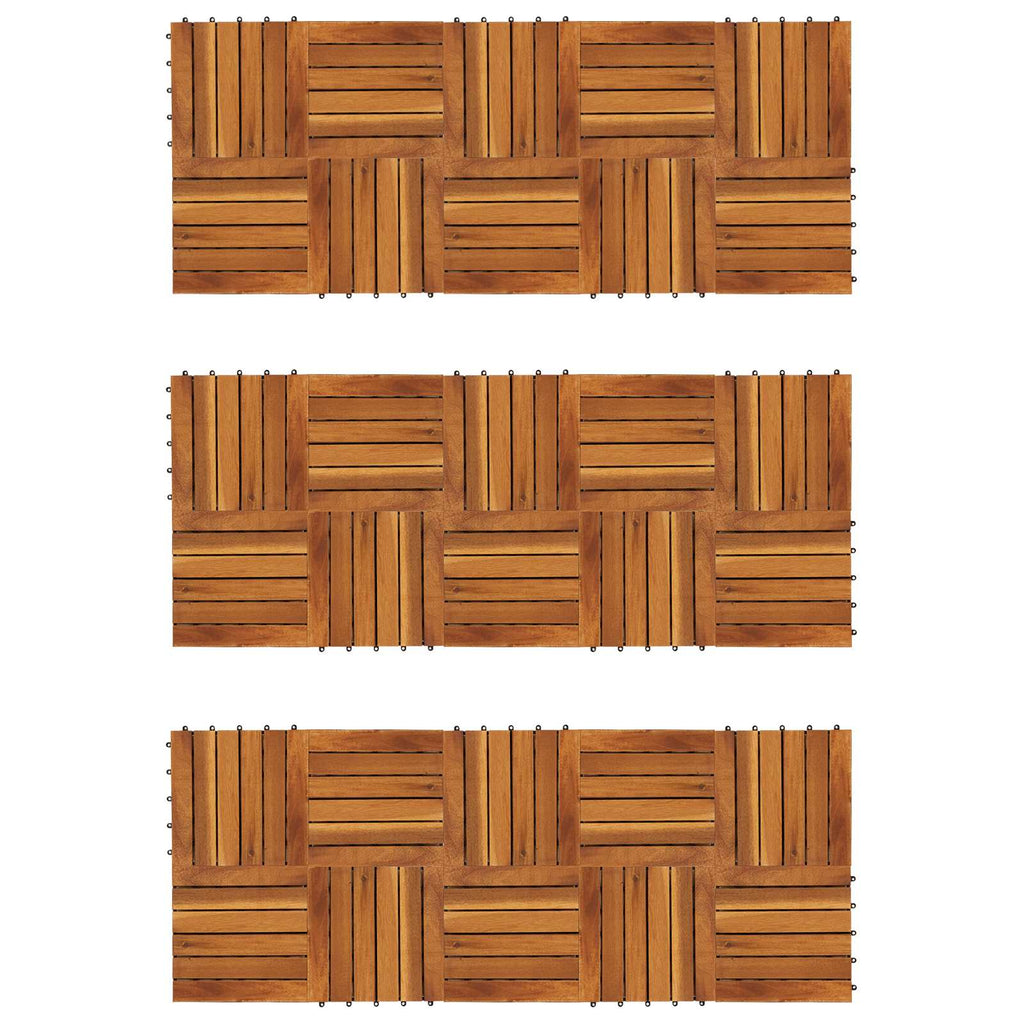 vidaXL Płytka Tarasowa 30 pcs brązowy 30 x 30 cm Drewno Akacjowe