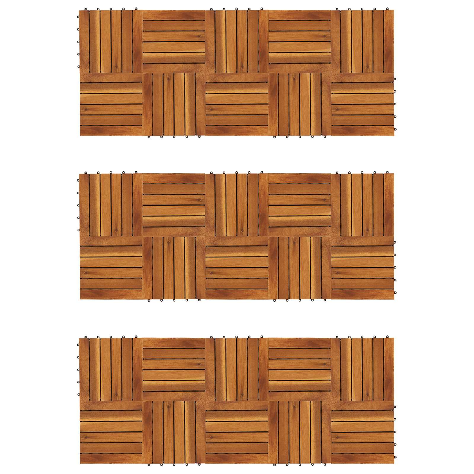 vidaXL Płytka Tarasowa 30 pcs brązowy 30 x 30 cm Drewno Akacjowe