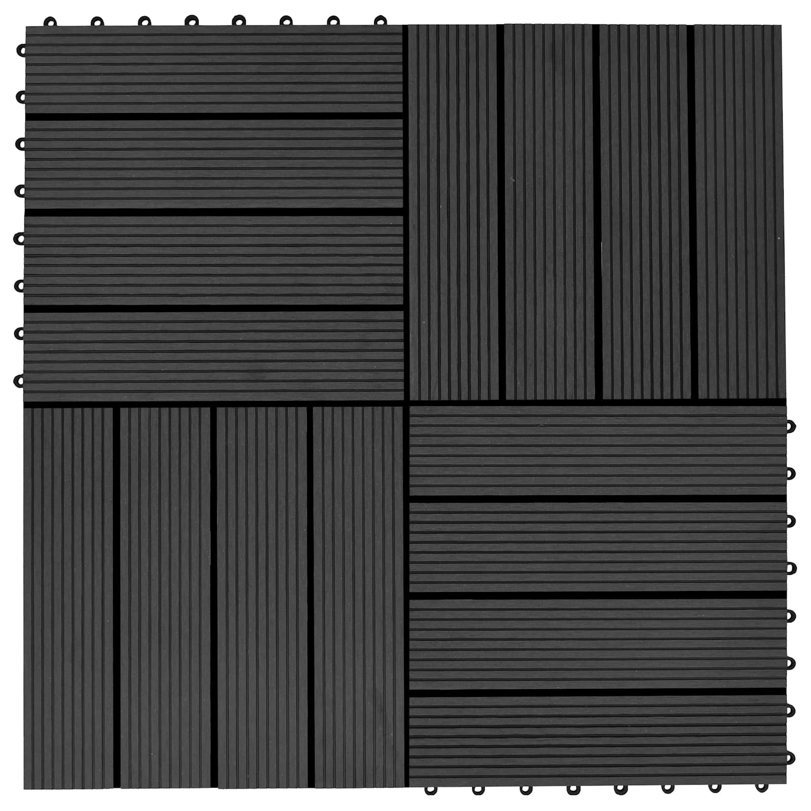 vidaXL Płytka Tarasowa 22 pcs Czarny 30 x 30 cm