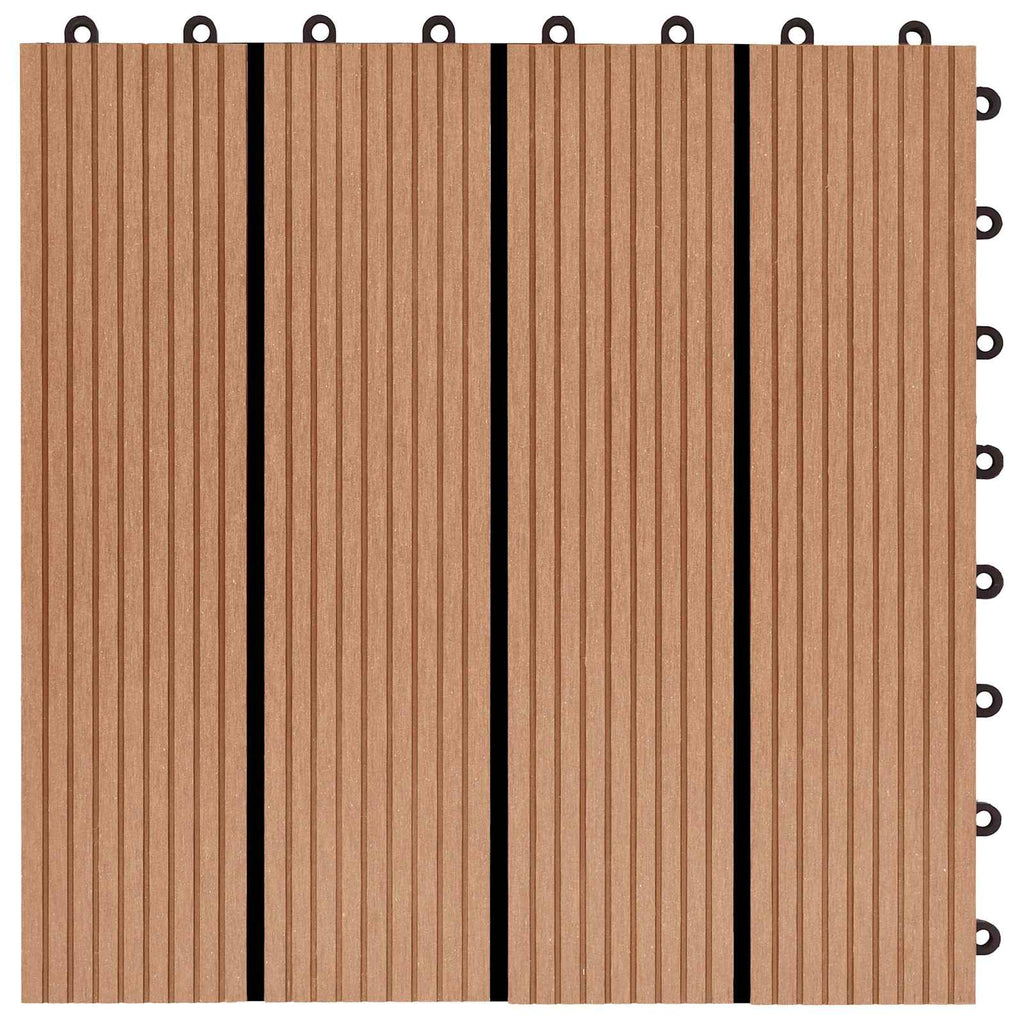 vidaXL Płytka Tarasowa 22 pcs Drewno tekowe 30 x 30 cm