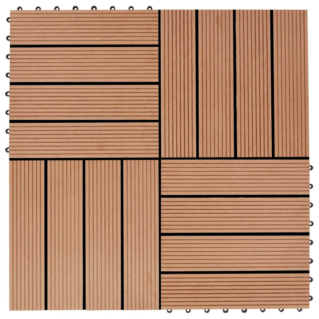 vidaXL Płytka Tarasowa 22 pcs Drewno tekowe 30 x 30 cm