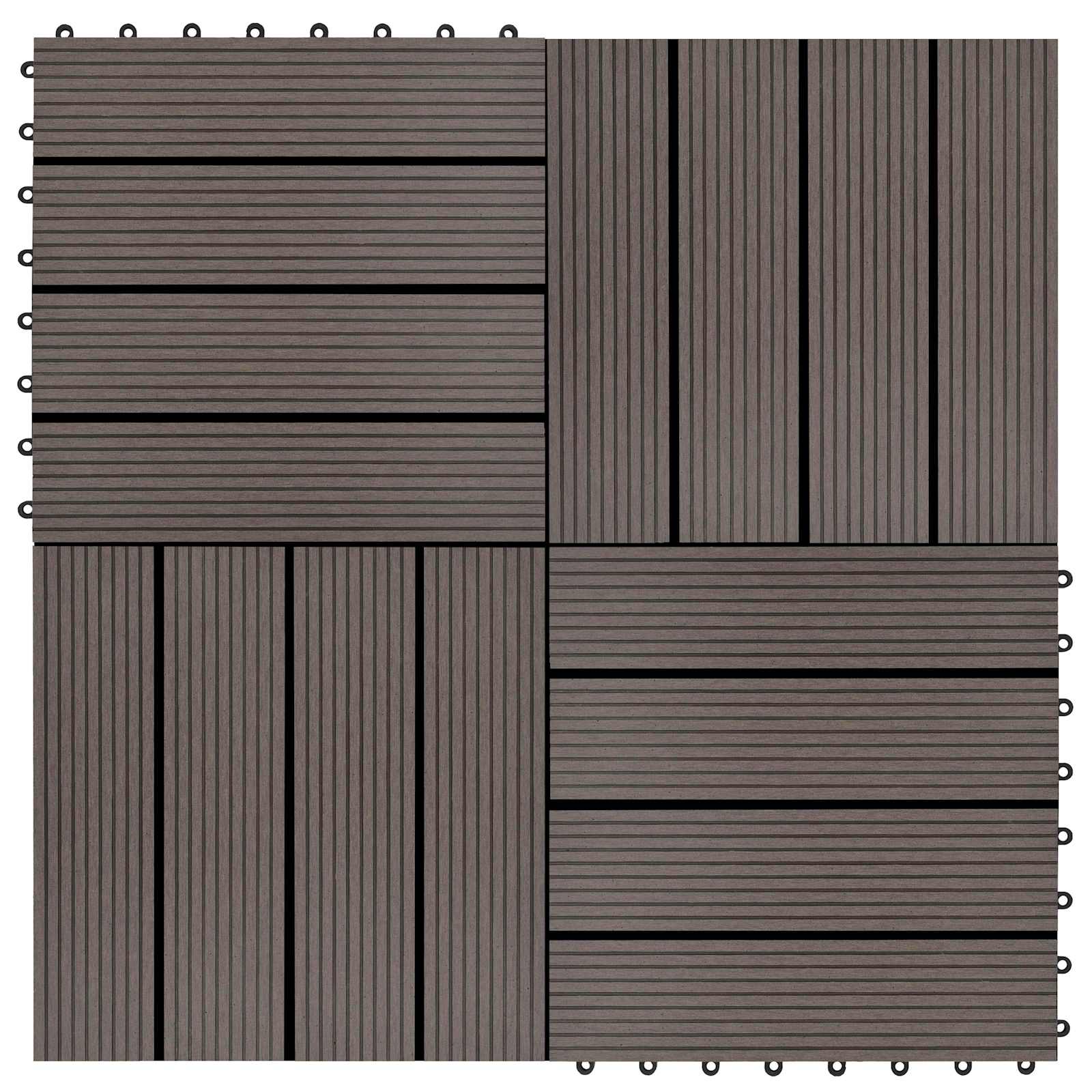 vidaXL Płytka Tarasowa 22 pcs Ciemny brąz 30 x 30 cm