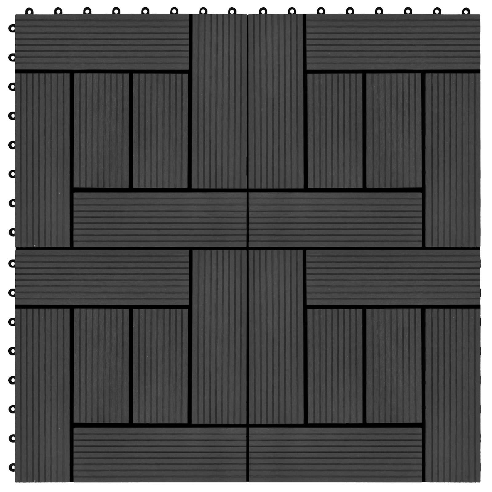 vidaXL Płytka Tarasowa 22 pcs Czarny 30 x 30 cm