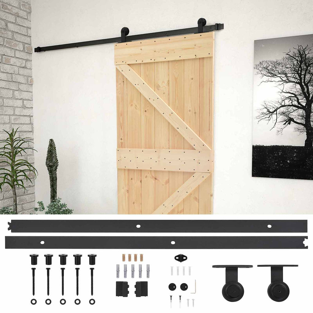 vidaXL Drzwi przesuwne Naturalny i czarny 100 x 210 cm