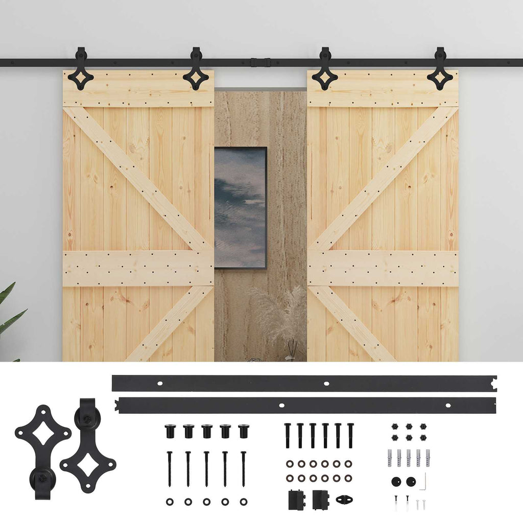 vidaXL Drzwi przesuwne 2 pcs 80 x 210 cm Lite drewno sosnowe