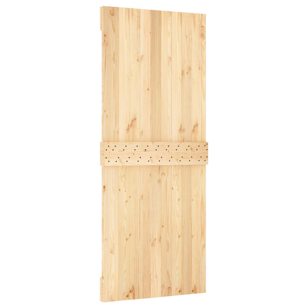 vidaXL Drzwi przesuwne Naturalny i czarny 85 x 210 cm