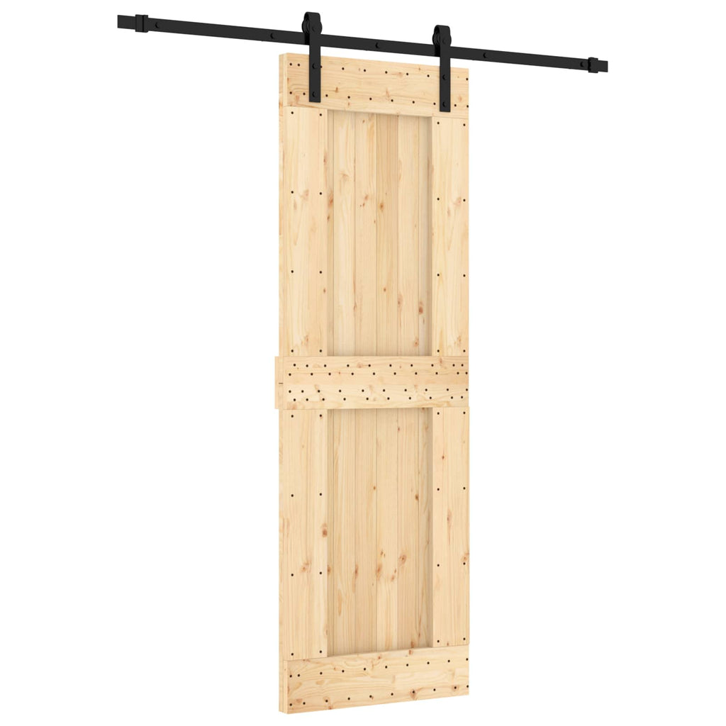 vidaXL Drzwi przesuwne Naturalny i czarny 70 x 210 cm