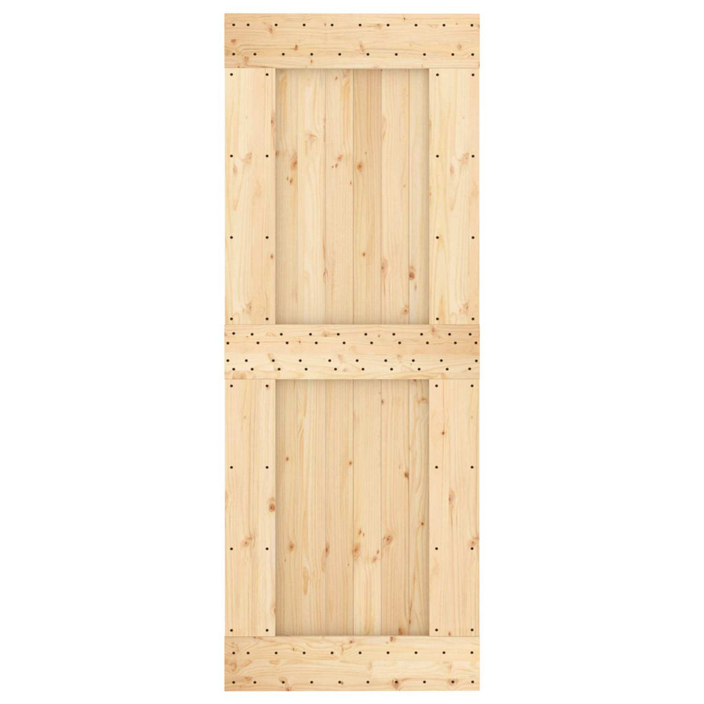 vidaXL Drzwi przesuwne Naturalny i czarny 80 x 210 cm