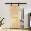 vidaXL Drzwi przesuwne Naturalny i czarny 85 x 210 cm