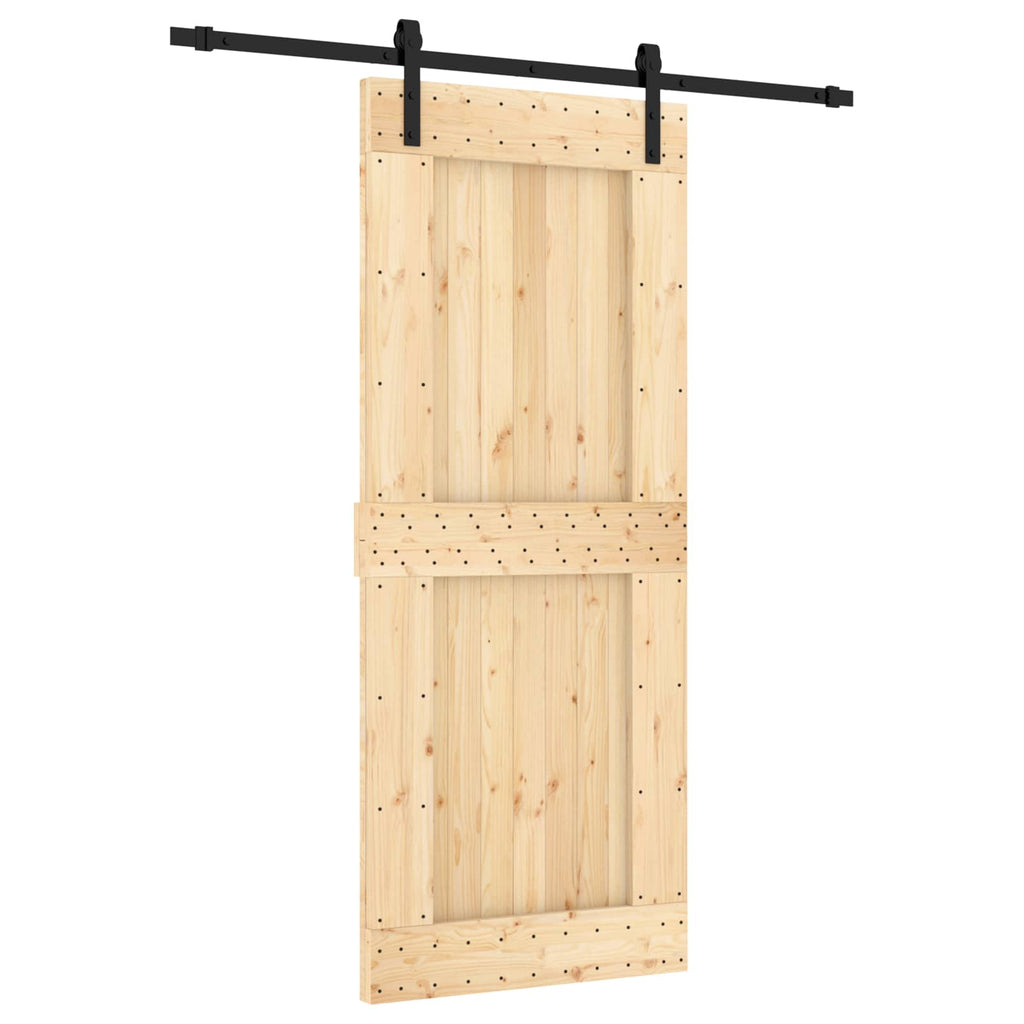 vidaXL Drzwi przesuwne Naturalny i czarny 85 x 210 cm
