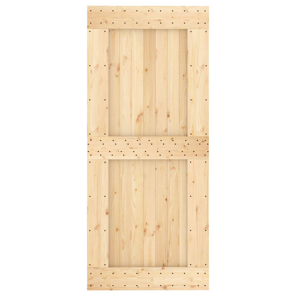 vidaXL Drzwi przesuwne Naturalny i czarny 90 x 210 cm