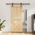 vidaXL Drzwi przesuwne Naturalny i czarny 90 x 210 cm