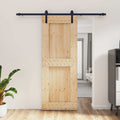 vidaXL Drzwi przesuwne Naturalny i czarny 80 x 210 cm