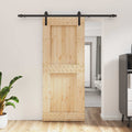 vidaXL Drzwi przesuwne Naturalny i czarny 85 x 210 cm