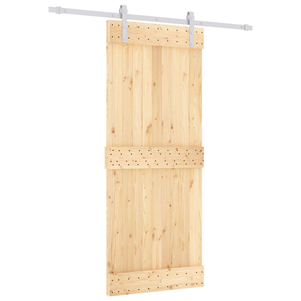 vidaXL Drzwi przesuwne Naturalne i białe 85 x 210 cm