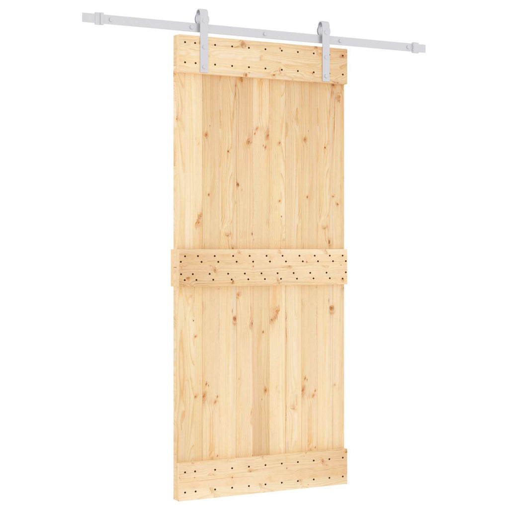vidaXL Drzwi przesuwne Naturalne i białe 90 x 210 cm