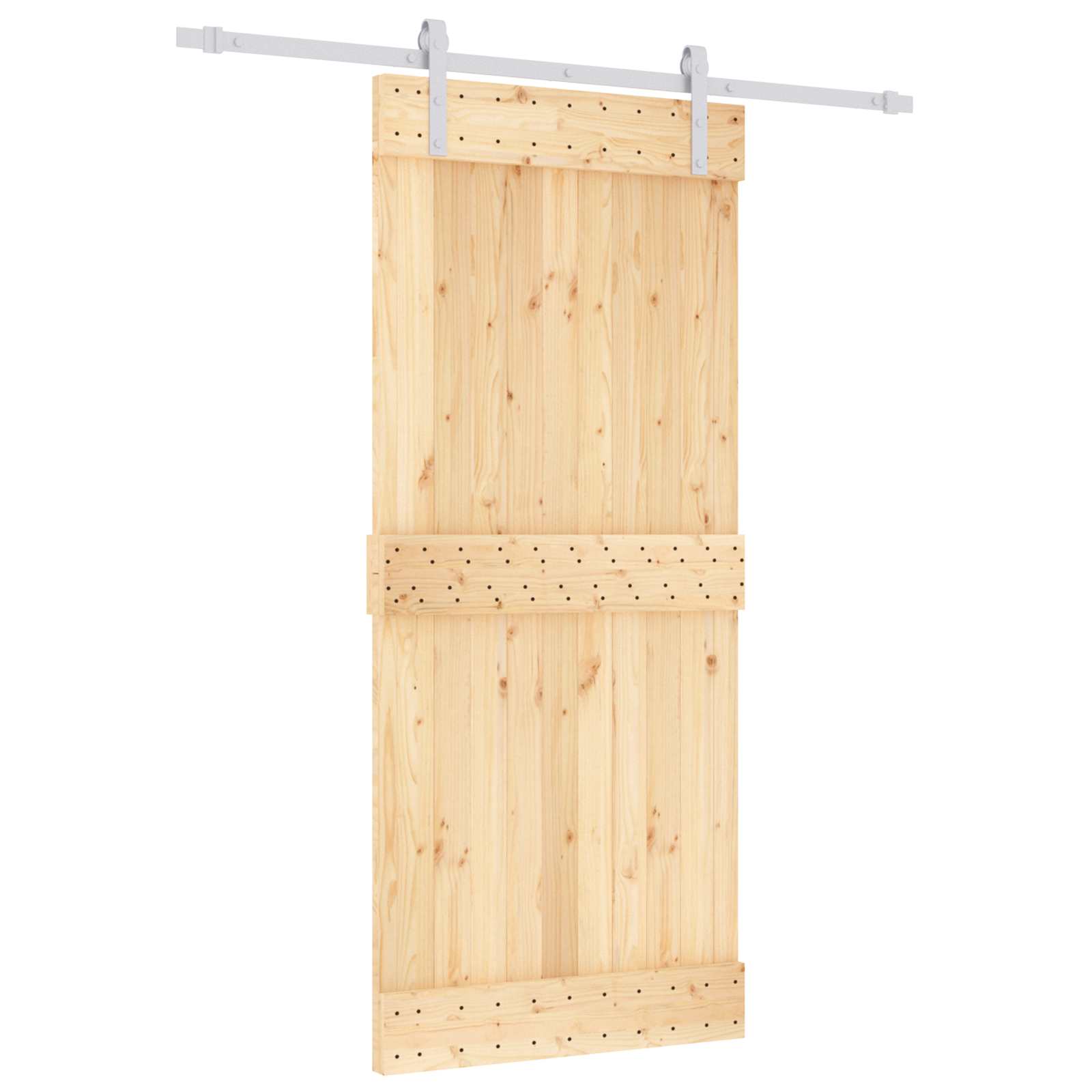 vidaXL Drzwi przesuwne Naturalne i białe 90 x 210 cm