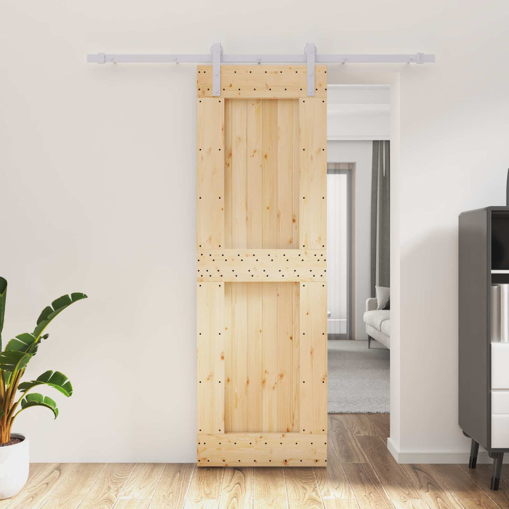 vidaXL Drzwi przesuwne Naturalne i białe 70 x 210 cm